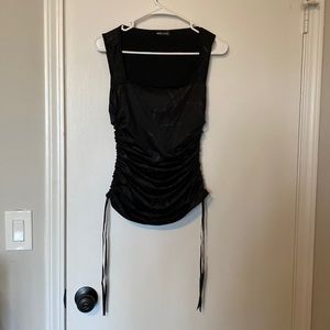 Wet Seal Vintage 90s club top black with black wet look design